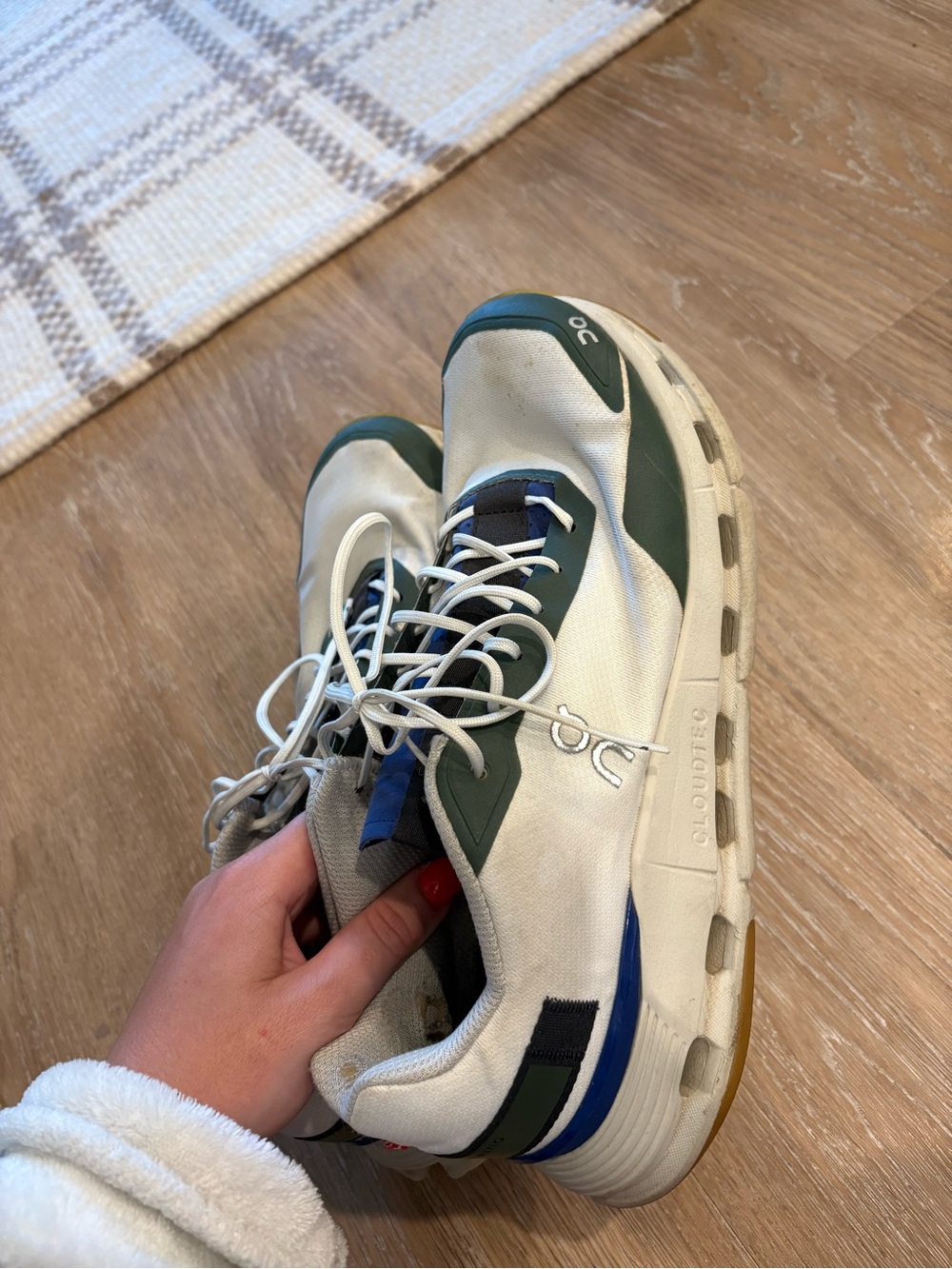 On Running Men’s Athletic Sneakers in White, Green & Blue
